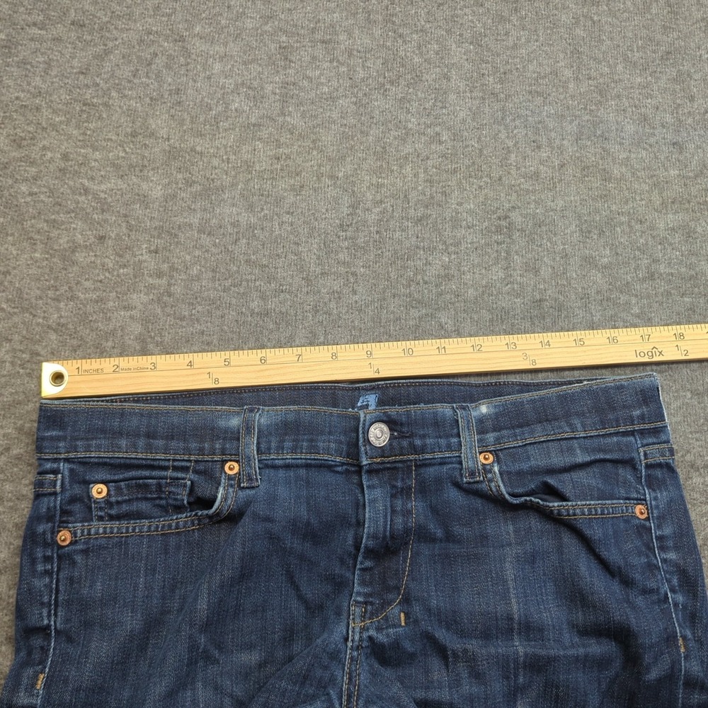 7 for all Mankind Jeans Womens 31‎ Blue Dojo Capri Casual Boho - Picture 6 of 13